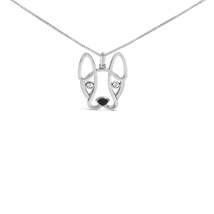 Elegant Black Enamel French Bulldog Pendant with Sterling Silver Diamond Accent - £111.20 GBP