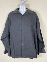 Van Heusen Men Size XXL Gray Micro Weave Button Up Shirt Long Sleeve Wrinkle Fre - £8.55 GBP