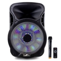 beFree 1500W Portable 15&quot; Bluetooth PA DJ Party Speaker w Lights USB MIC Remote - £112.95 GBP