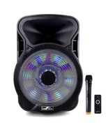 beFree 1500W Portable 15&quot; Bluetooth PA DJ Party Speaker w Lights USB MIC... - £112.04 GBP