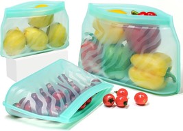 3PCS Silicone Bags Reusable Storage - Reusable Food Storage Bags, Extra Large - £23.26 GBP
