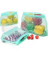 3PCS Silicone Bags Reusable Storage - Reusable Food Storage Bags, Extra ... - £22.85 GBP