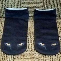 Bootie Socks Black Cat Women's Sz 3-8 Novelty Footwear Cute Kitty Cats image 3