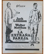 The Strange Couple The Odd Couple 1968 Film Advert Jack Lemon Walter Matthau Ad - $5.31