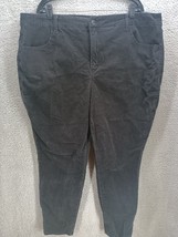 Terra &amp; Sky Pants Corduroy  Size 22W Black Wide Waistband Front Pockets ... - $17.82