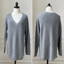 Torrid Vneck Ribbed Tunic Sweater Grey Side Zip 1 1X - $401.76 MXN