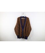 Vtg 90s Streetwear Womens Petite Medium Abstract Flower Knit Cardigan Sw... - $1,080.03 MXN