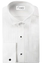 Neil Allyn Slim Fit 100% Cotton 1/4&quot; Pleated Wingtip Collar Tuxedo Shirt - £67.23 GBP