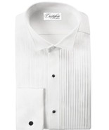 Neil Allyn Slim Fit 100% Cotton 1/4&quot; Pleated Wingtip Collar Tuxedo Shirt - £68.34 GBP