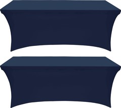 Utopia Kitchen Spandex Tablecloth 2 Pack [4FT, Navy Blue] - £23.05 GBP