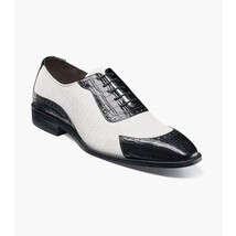 Stacy Adams Tarango Modified Cap Toe Oxford Shoes Black White 25770-111 image 14