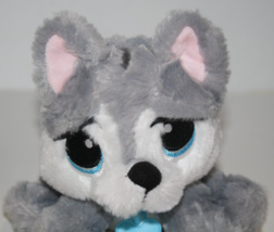 Rescue Pets Husky Dog 6&quot; Blue Eyes Gray Plush Blue Heart Collar Soft Toy My Pets - £8.55 GBP