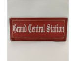 Grand Central Station Rustic 18&quot;L x 7&quot;H Red Wooden Decor Hanging Sign - $57.74