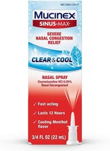 Mucinex Sinus-Max Nasal Spray Clear &amp; Cool, 0.75 oz (Pack of 5) Packaging May Va - £63.94 GBP