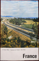 Original Poster France Rivier Cote Azur Highway Esterel - £43.79 GBP