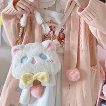 Cute Plush Fur Lolita Bag For Women Japanese Kawaii Cat Shape Crossbody Bag Fema - £30.60 GBP