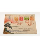 Karl Lewis 1936 Hand-Painted Watercolor Cover Japan to IL, USA Tatsuma M... - $247.23 CAD