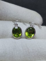 Peridot Earrings Natural Peridot Drop Earrings 4.5 Ct Peridot Silver Earrings - £42.82 GBP