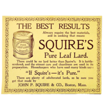 Squire&#39;s Pure Leaf Lard 1897 Advertisement Victorian Baking Oil Fat ADBN... - $372.61 MXN