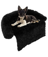 Plush Calming Dog Couch Bed with Anti-Slip Bottom-M - Color: Black - Siz... - $58.87