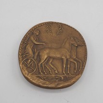 Vintage Brass Roman Chariot Badge - $38.60