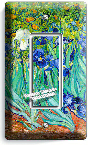 VINCENT VAN GOGH IRISES FLOWER GARDEN 1 GFCI LIGHT SWITCH PLATE ART STUDIO DECOR