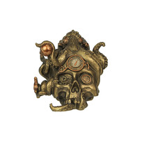 Zeckos Abyssal Bones Steampunk Mechanical Octopus On Skull Tabletop Statue - £23.63 GBP