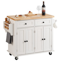 VEVOR Kitchen Island Cart with Solid Wood Top, 35.4&quot; Width Mobile Carts,... - €143,43 EUR