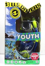 US Divers Youth Snorkel Set Size Med 1-4 Blue &amp; Green - £10.97 GBP