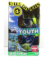 US Divers Youth Snorkel Set Size Med 1-4 Blue &amp; Green - €12,03 EUR