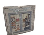 Vintage “Country Window” Counted Cross Stitch Kit With Frame, Kitchen - $7.76