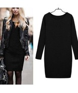 Women Knitted Long Sleeve Mini Sweater Dress - $40.00