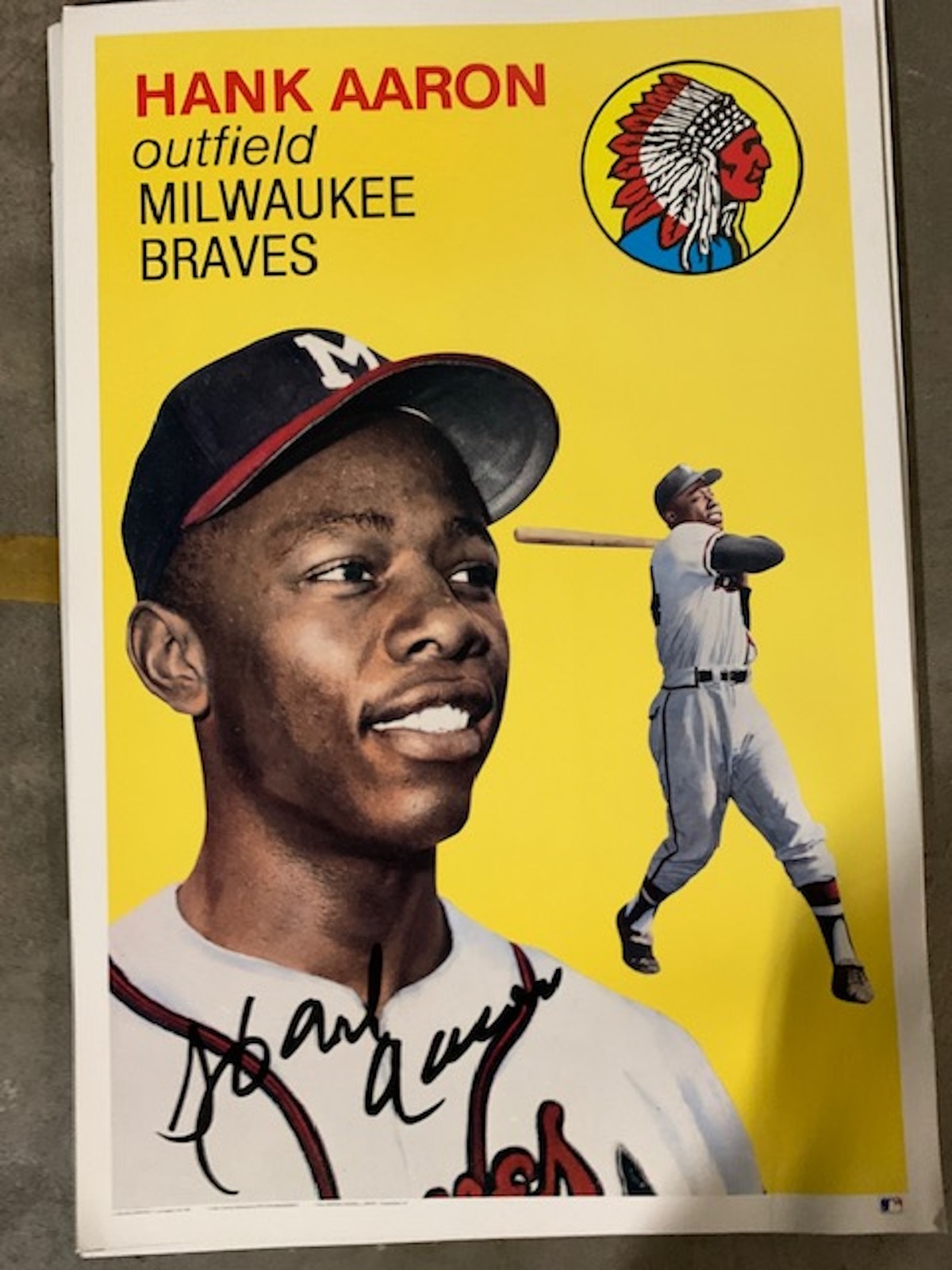Primary image for Hank Aaron Giant baseball card poster