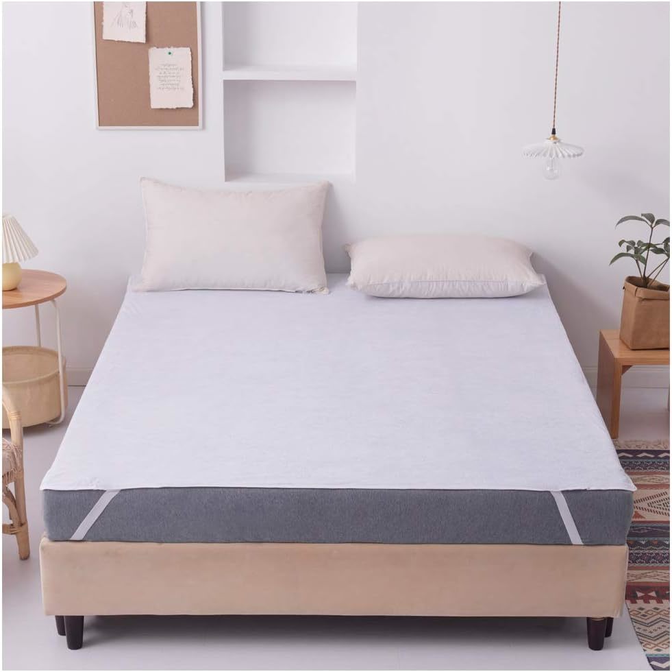 Waterproof Breathable Anchor Bands Cotton Mattress Protector Vinyl Free Hotel - $35.93