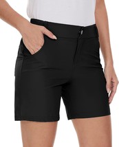 Cagola Women&#39;S Golf Hiking Quick Dry Athletic Shorts 7&quot; High Waisted Casual - £33.59 GBP