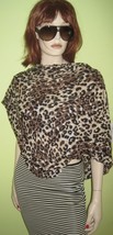 Vintage WOMEN&#39;S Ladies Leopard Animal Print Poncho Knit Shrug Halter OS - £19.95 GBP