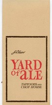 Yard of Ale Taproom Menu Brattle St Harvard Square Cambridge Massachusetts 1960s - £30.07 GBP