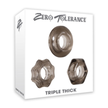 Zero Tolerance Triple Thick 3-Piece Cockring Set Smoke - Enhance Your Pl... - $17.99