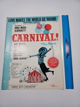 VINTAGE SHEET MUSIC - LOVE MAKES THE WORLD GO &#39;ROUND from CARNIVAL ©1961 - £4.64 GBP