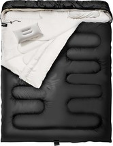 Double Sleeping Bag With Pillow For Adults 3 Season Queen Size Two Person - £46.28 GBP