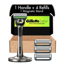 Gillette Labs Razors with Exfoliating Bar, 1 Handle, 4 Razor Refills, 1 Stand - £22.90 GBP