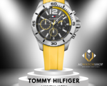Tommy Hilfiger Men’s Quartz Yellow Silicone Strap Black Dial 46mm Watch ... - $121.62