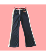 Rim Rocka Vintage Girls Active Pants Size 14 Side Stripe Navy Elastic Waist - $31.19 CAD
