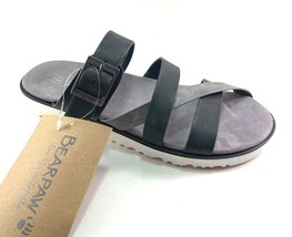 BearPaw Rhodes Black Flat Strappy Comfort Slide Sandal - £38.54 GBP