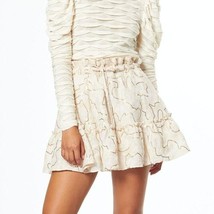 Stevie May natural cream gold sequin finer details linen skirt small MSRP 250 - £37.60 GBP