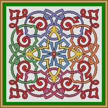 Antique Rug Celtic Square Design Large Rug Adaptation Cross Stitch Patte... - £5.20 GBP