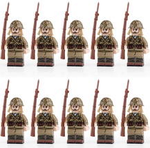 10pcs WWII Japanese Soldiers Minifigures Weapons and Accessories - £21.57 GBP