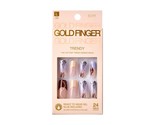 GOLDFINGER READY TO WEAR GLUE INCLUDED 24 LONG NAILS - #GD38 - £5.48 GBP