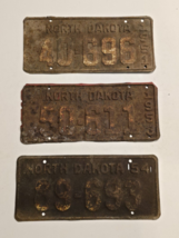 **3 Lot**1951-1953-1954 North Dakota License Plates-Rustic-#40-696#50-61... - $56.60