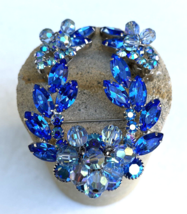 Vintage Juliana D&amp;E Verified Blue Swag Bead Navettes Brooch Pin Earrings... - £156.58 GBP